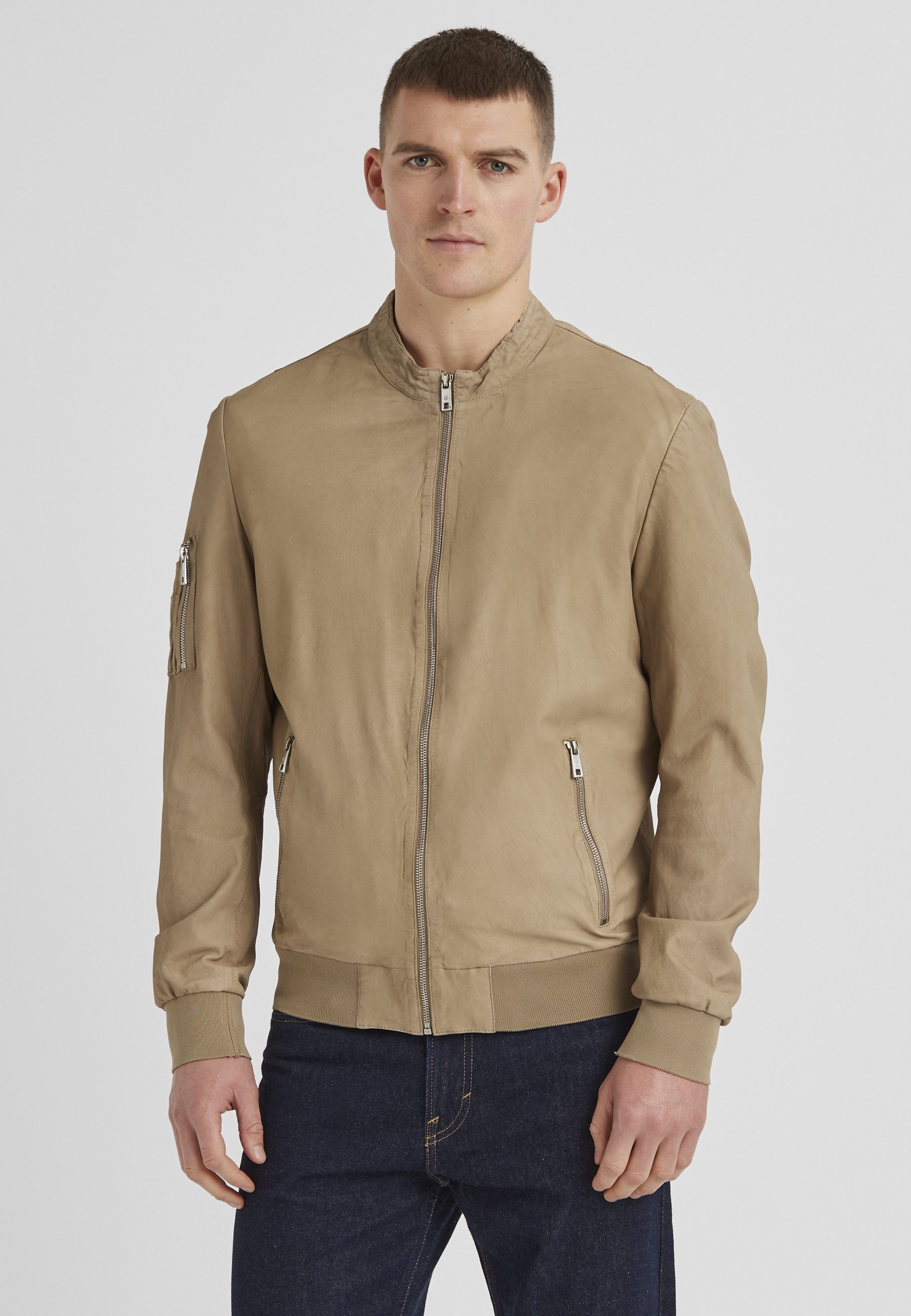 Lederjacke MSGiraldo Herren Bikerjacke Jacke Leder
