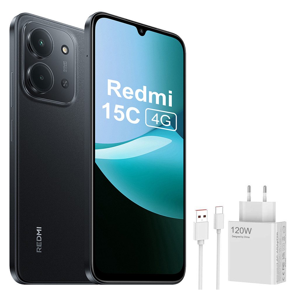 Xiaomi Redmi 15C 4+256GB Smartphone & 120W HyperCharge Handy (50 MP Kamera)
