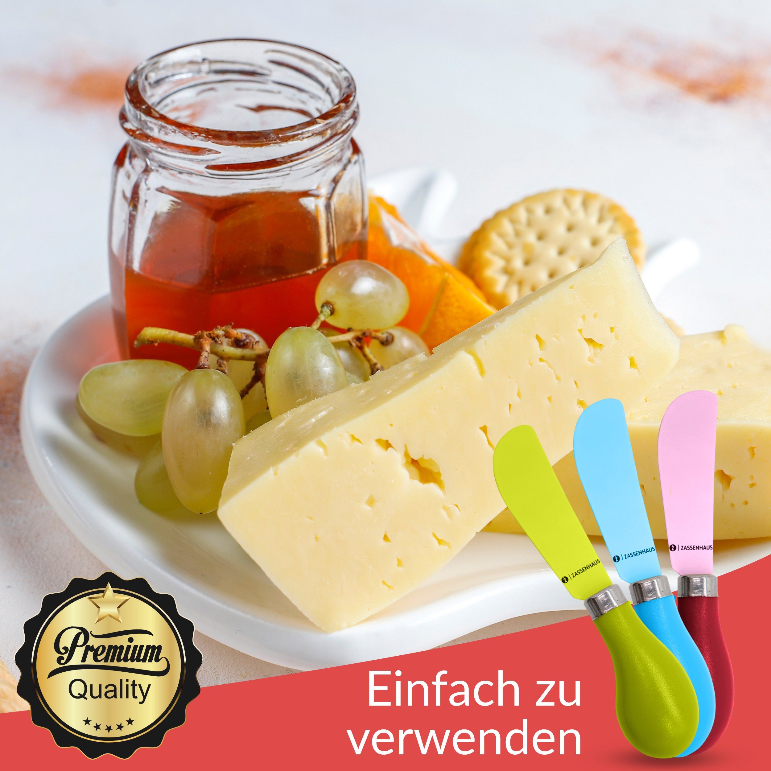ZASSENHAUS Buttermesser (4 Stück), verschiedene Farben