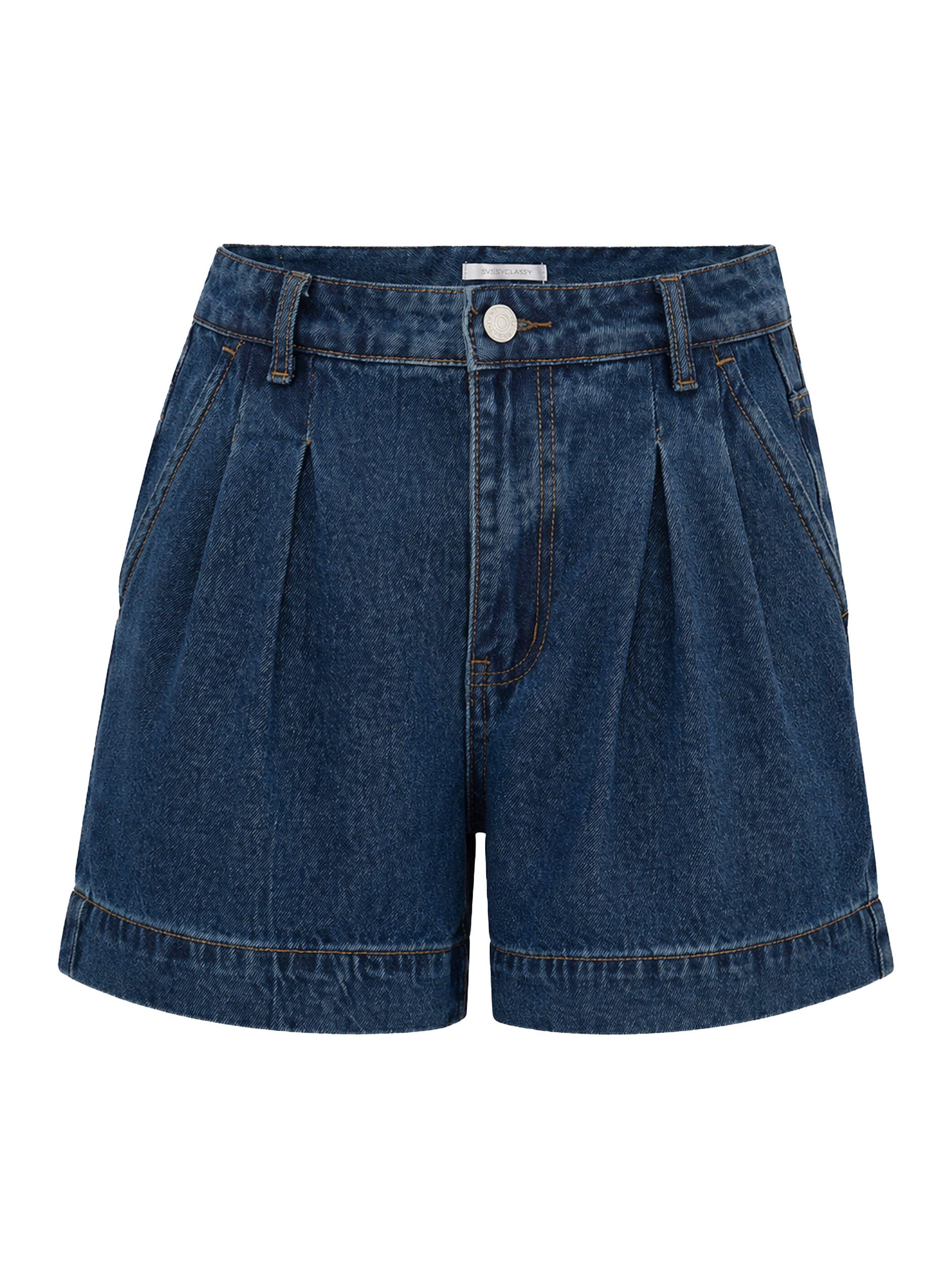 Shorts Weite High Waist Jeans Shorts für Damen