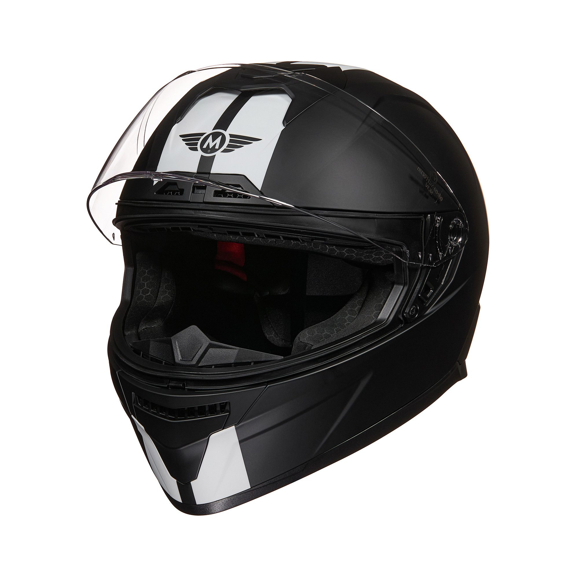 MOTO HELMETS Motorradhelm Integralhelm Motorrad Full Helm ST-666, Helm für Motorrad Roller Scooter, Schnellverschluss, Visier, nur 1500g