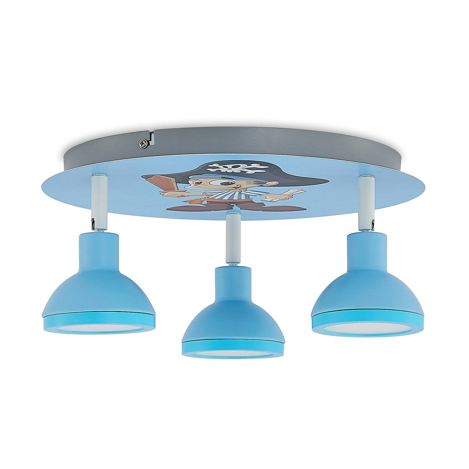 Lindby Deckenleuchten Roxas, dimmbar, Leuchtmittel inklusive, warmweiß, Eisen, Blau, 3 flammig, inkl. Leuchtmittel,dimmbar, GU10, Kinder