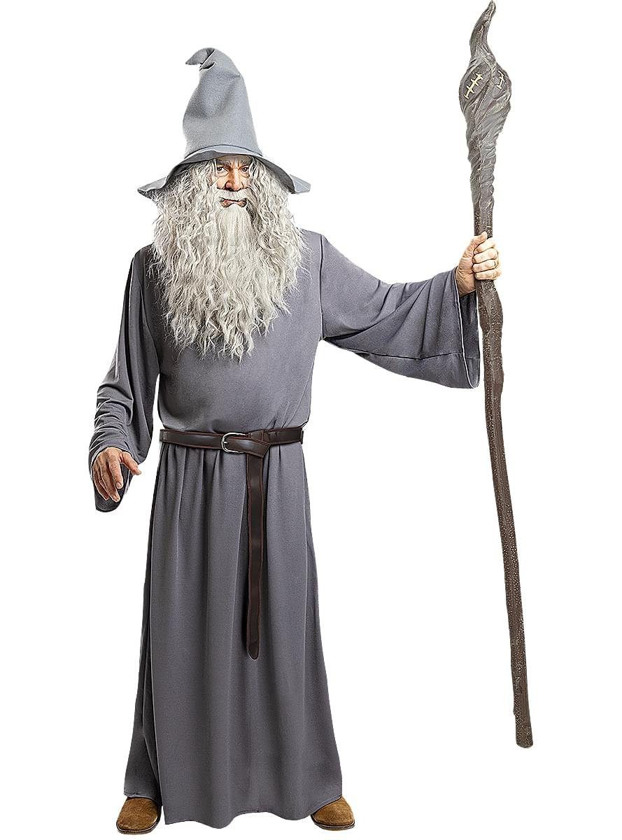 Funidelia Zauberer-Kostüm Der Herr der Ringe Gandalf Faschingskostüm Herren, Authentisches Kostüm des Zauberers Gandalf dem Grauen