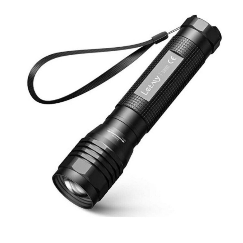 BlingBin LED Taschenlampe Extrem Hell mit 3 Modi Zoombare Mini Taschenlampe (1/2er Set, 1-St., 1/2), IP65 Wasserdicht Flashlight für Camping Angeln Notfall Outdoor