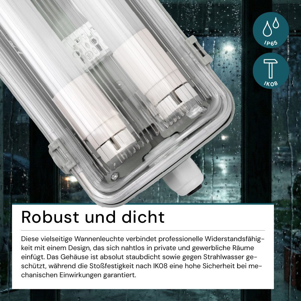 LUXULA LED Unterbauleuchte LUXULA LED Wannenleuchte 157 cm 44 W 4000 K Neutralweiß Weiß, Neutralweiß