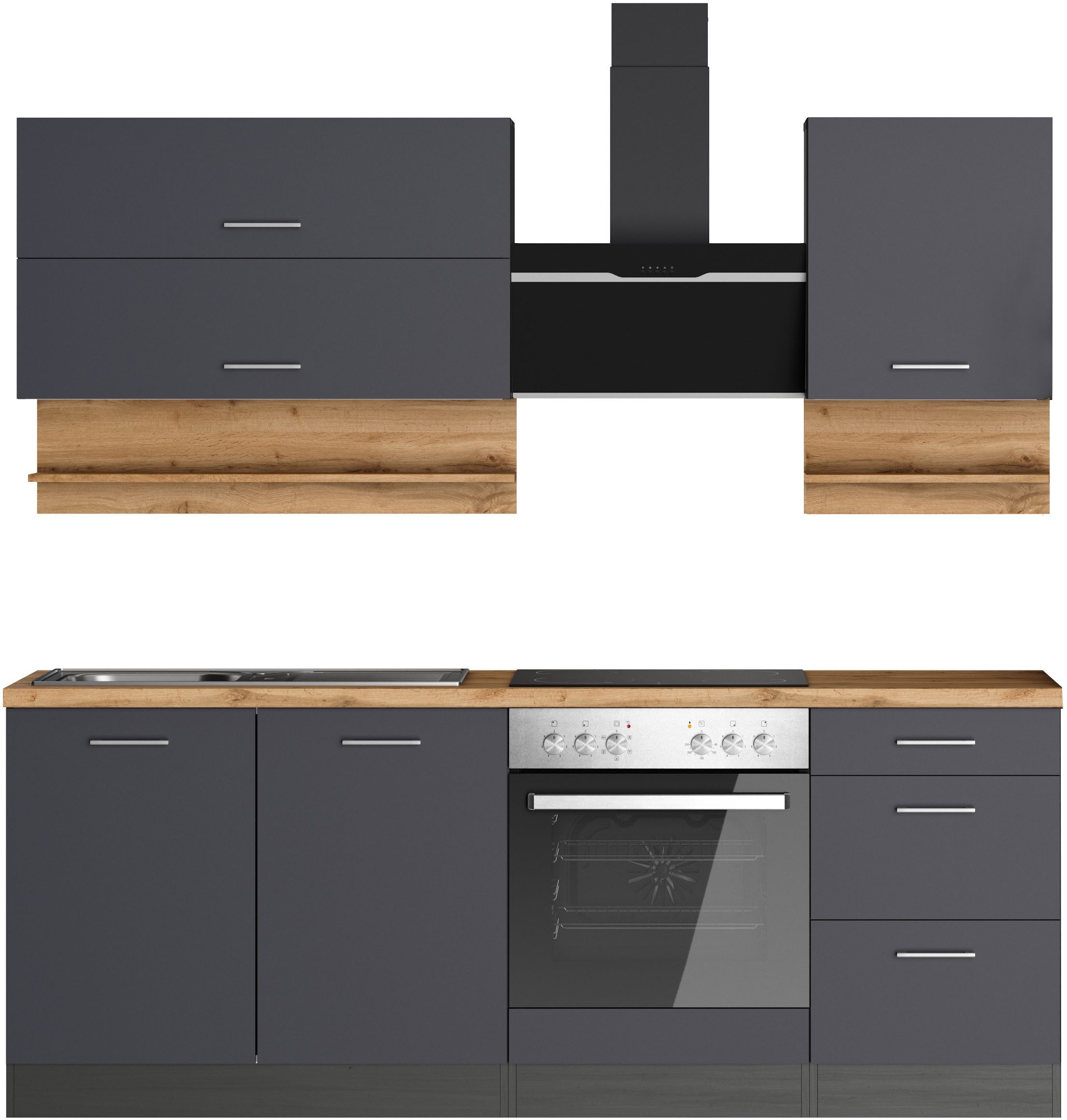 KOCHSTATION Küchenzeile KS-Milan, 210 cm breit, günstig online kaufen