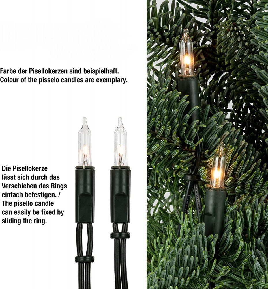 Hellum Lichterkette Hellum H40K Minikette 40 BS klar/grün außen