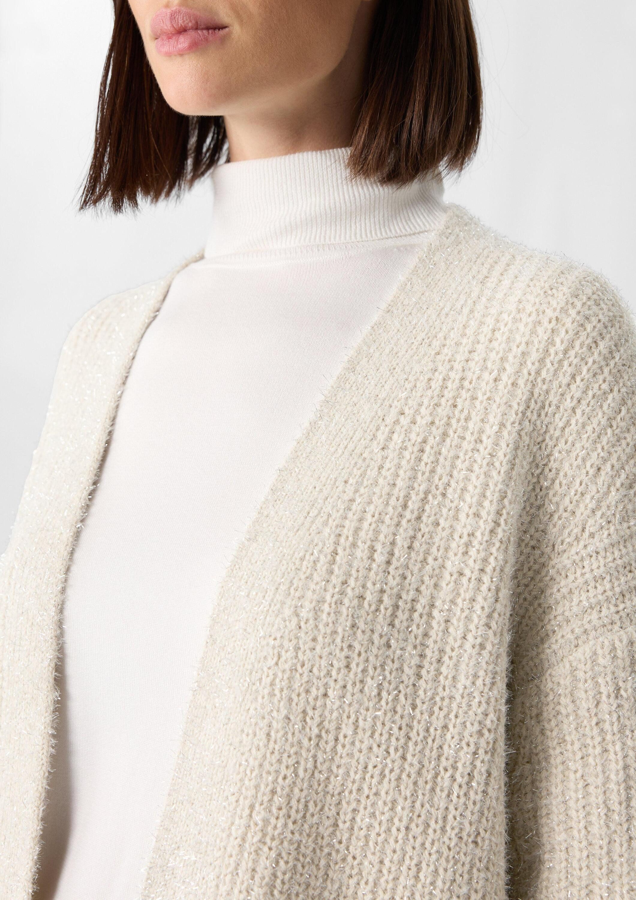 comma Cardigan Strickjacke Weicher Cardigan mit Glitzergarn