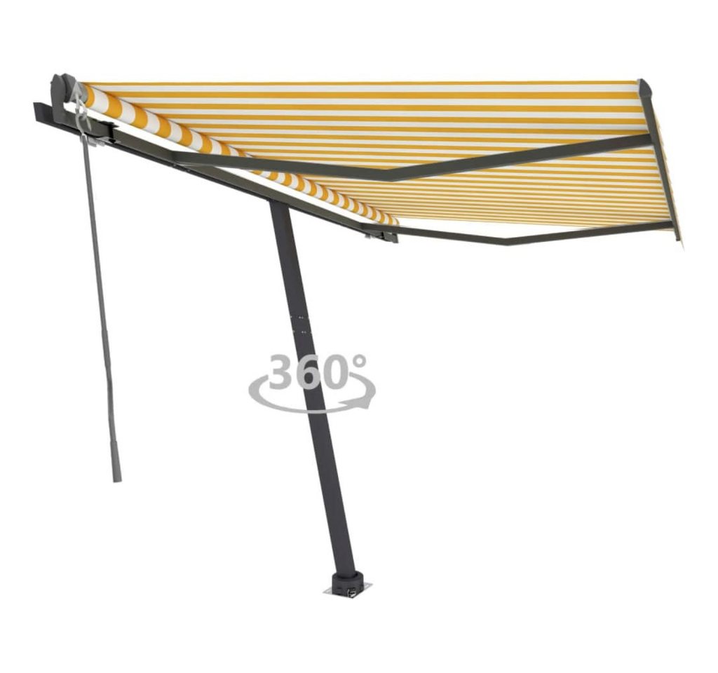 Thumbnail - vidaXL Standmarkise Markise Automatisch 350x250 cm Gelb/Weiß