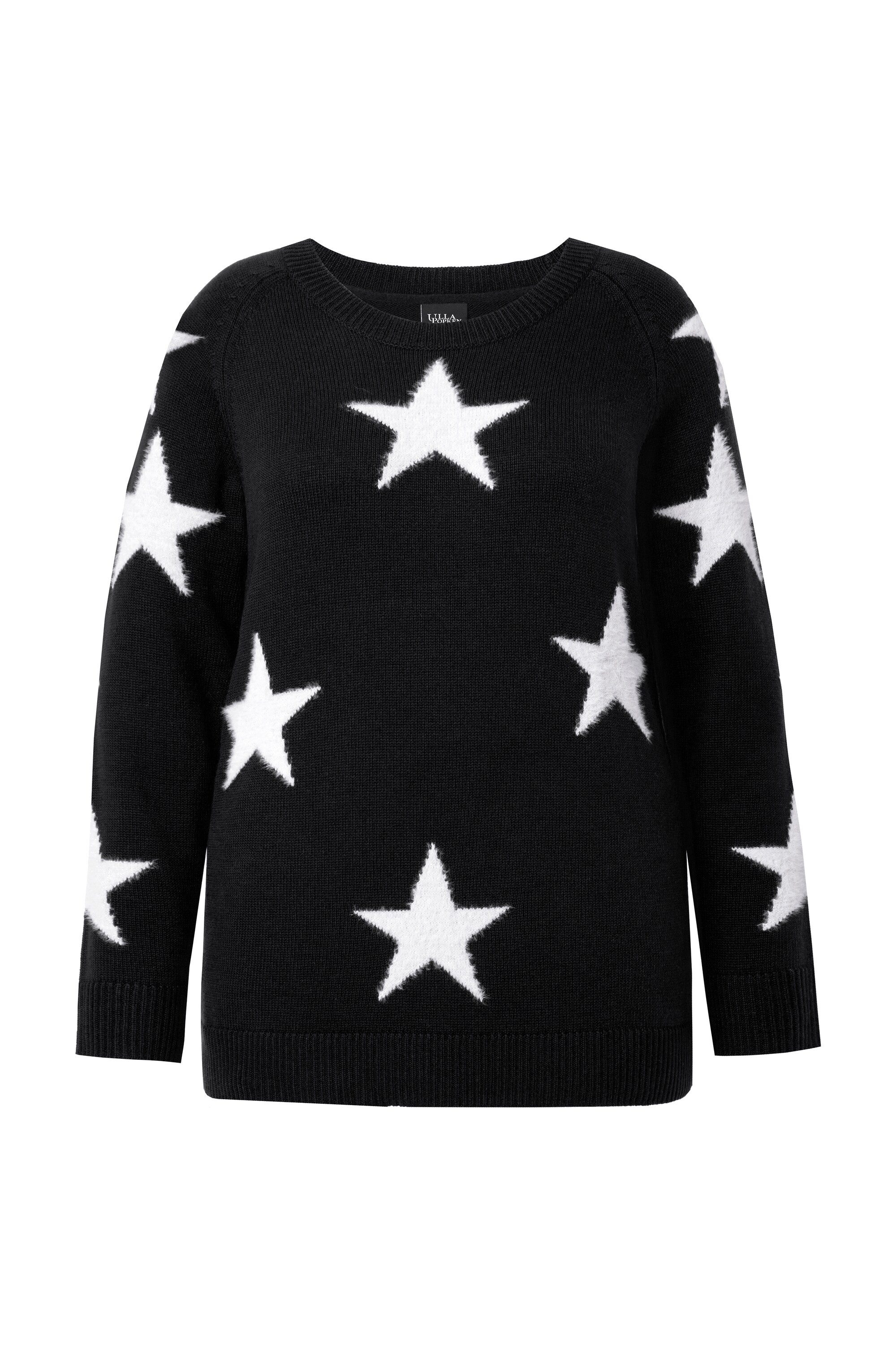 Ulla Popken Strickpullover Pullover Glitzersterne Rundhals Raglan-Langarm günstig online kaufen
