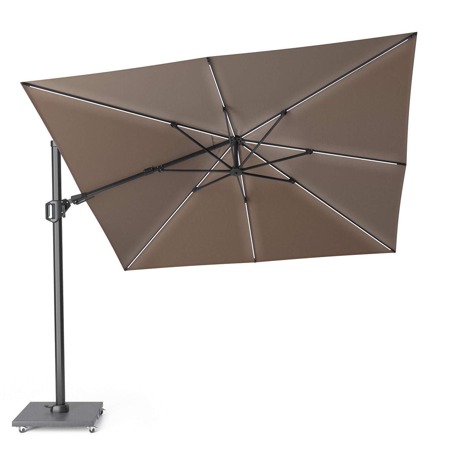 Platinum Sonnenschirm mit LED Beleuchtung Challenger T² Premium 360° kippbar, LxB: 300x300 cm