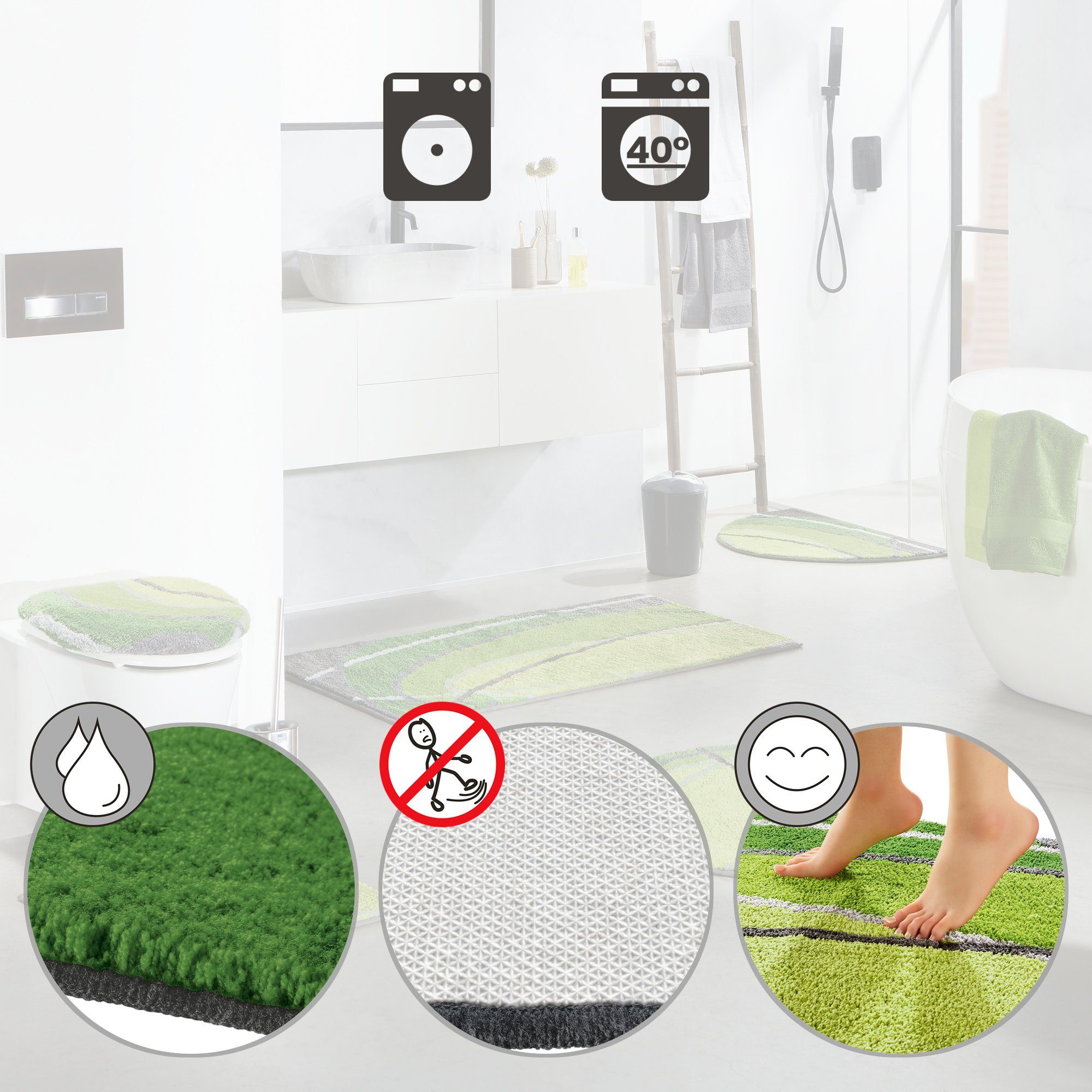 REDBEST Badematte WC-Umrandung "Lynn", Höhe 20 günstig online kaufen