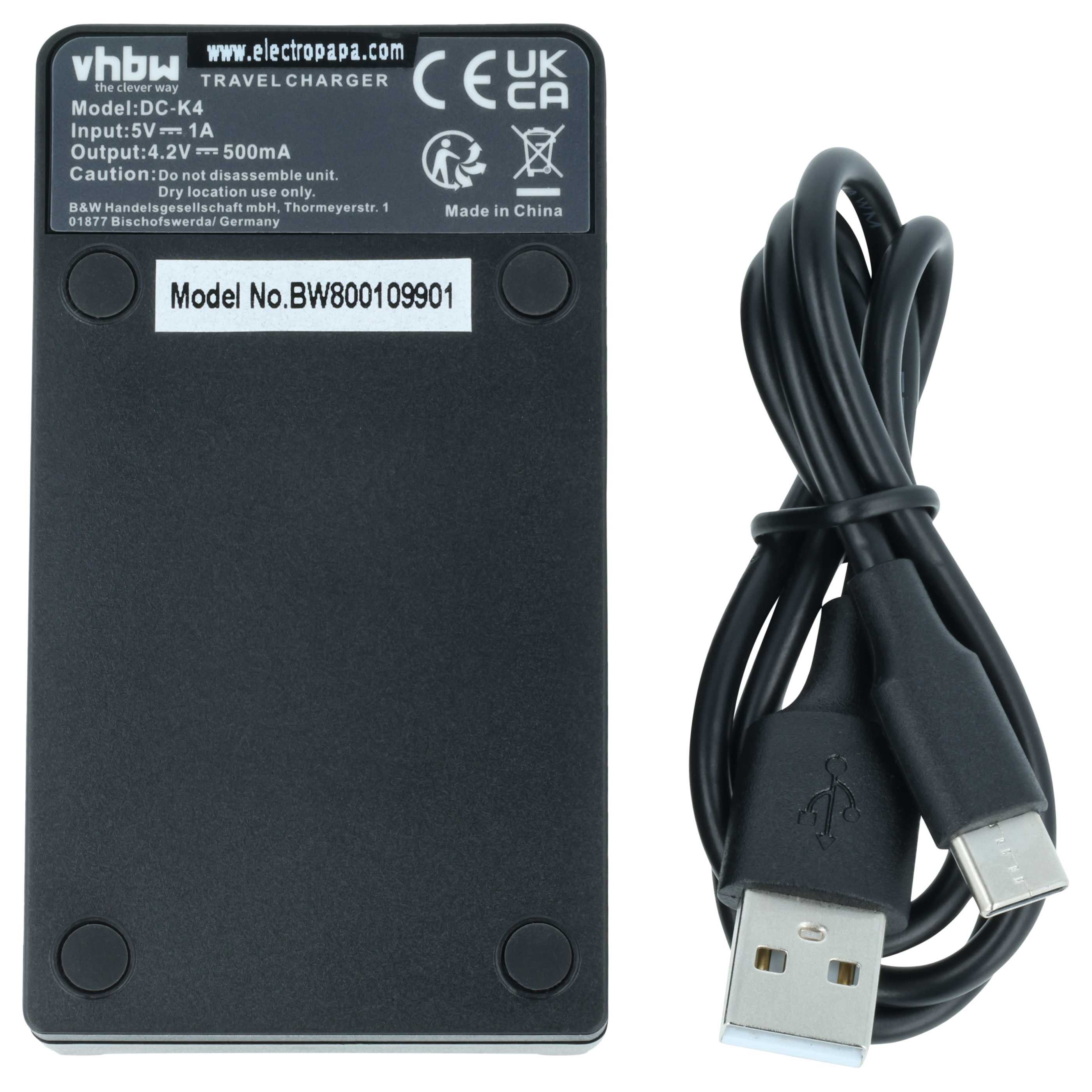 vhbw passend für Canon Digital Ixus 70, 30, 75, 60, 65, 255 HS, 40, 50, 55, Kamera-Ladegerät (Ladestation zum Laden eines Akkus an jeder USB-Buchse z.B. am PC) – Bild 4 von 5