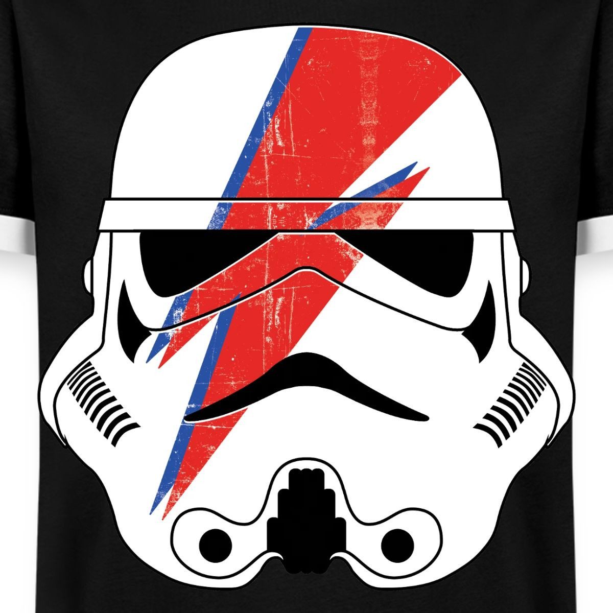 Spreadshirt T-Shirt Star Wars Stormtrooper Helm Mit Rotem Blitz Männer Kontrast T-Shirt (1-tlg)