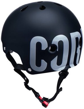Core Action Sports Protektoren-Set Core Street Stunt-Scooter Skate Helm Schwarz/Logo Weiß S/M (55-58cm)