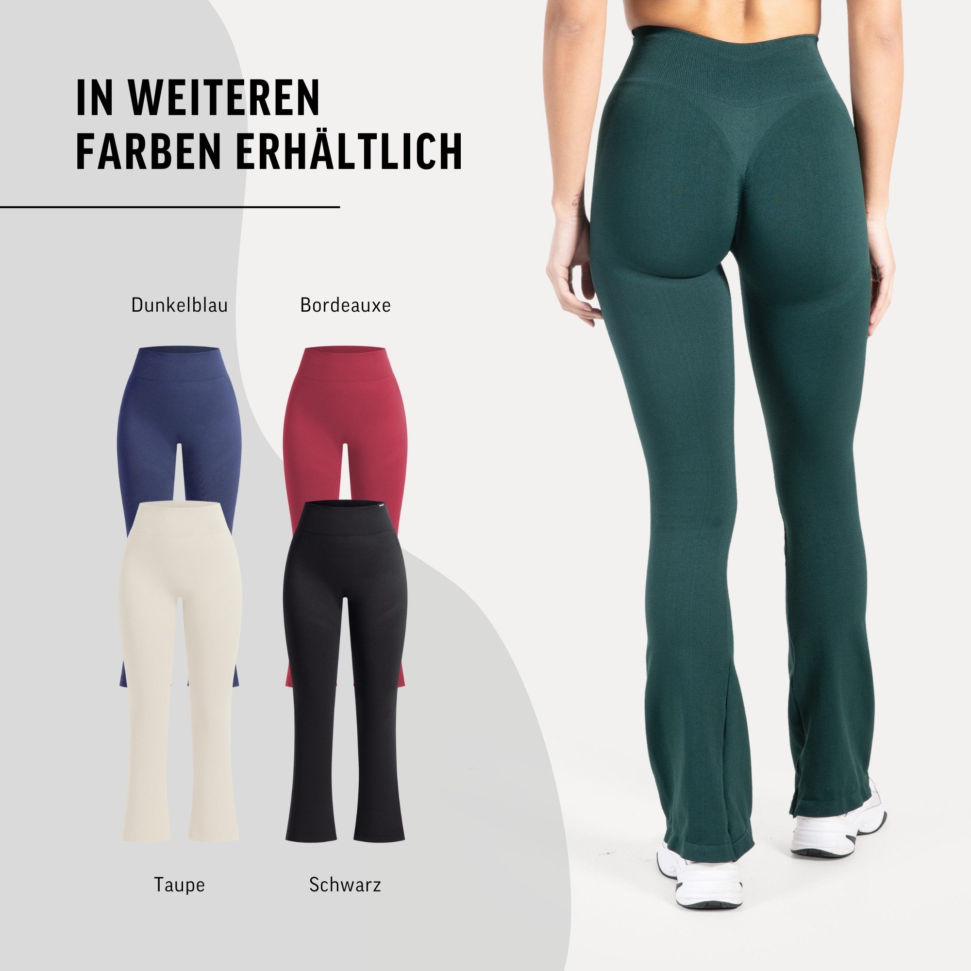 Smilodox Schlaghose Aylin Scrunch, Leggings mit Booty Push Effekt, Gym, Yoga & Freizeit Scrunch Naht, Booty Push, Weites Bein, Elastisch, High Waist