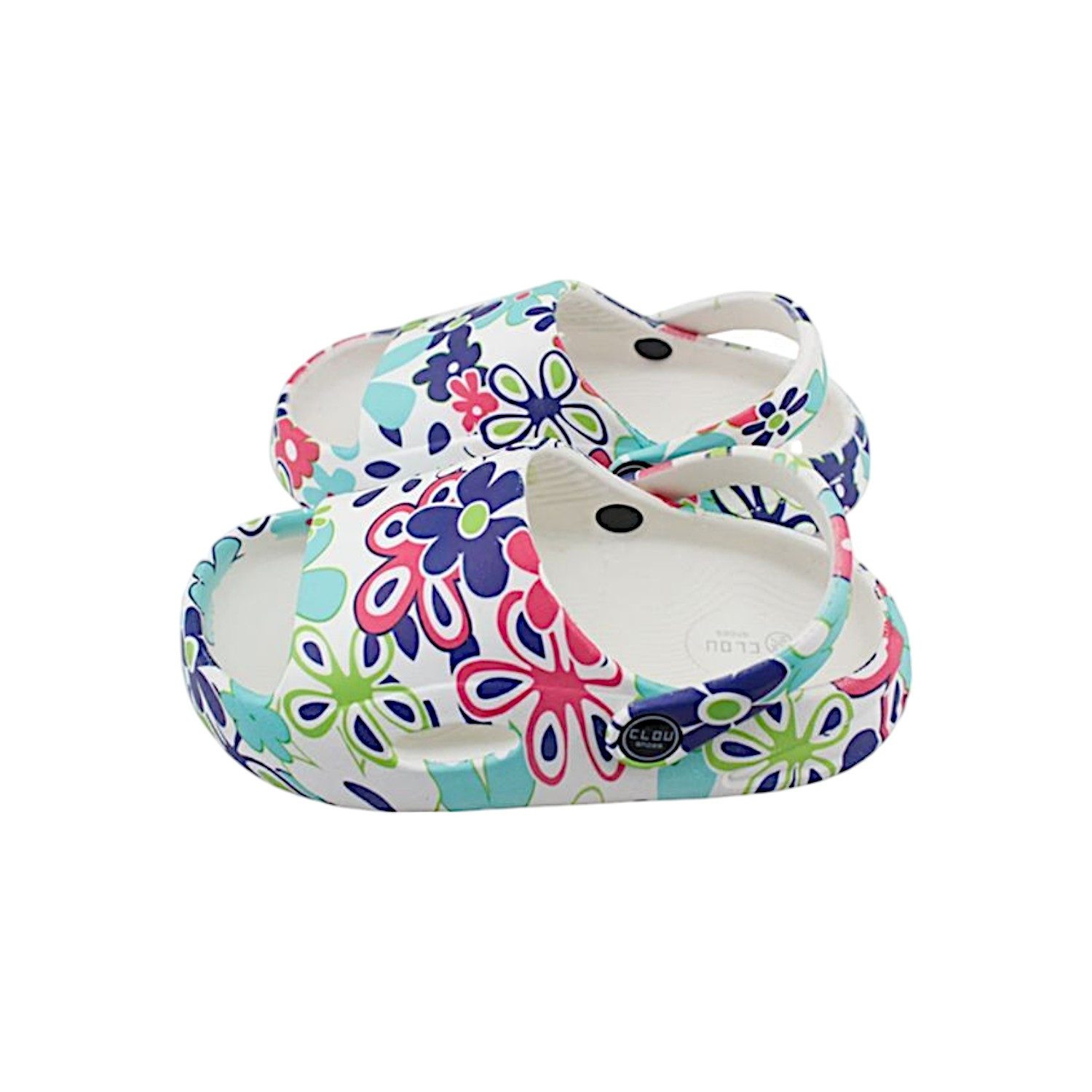 VewoTex Kinder Badelatschen mit Blumenmuster » Kinderschuhe "Clou Shoes" Clog (1 Paar, Kein Set) Badeschlappen & Slipper » offene Sandalen mit Riemen & Cut-Outs