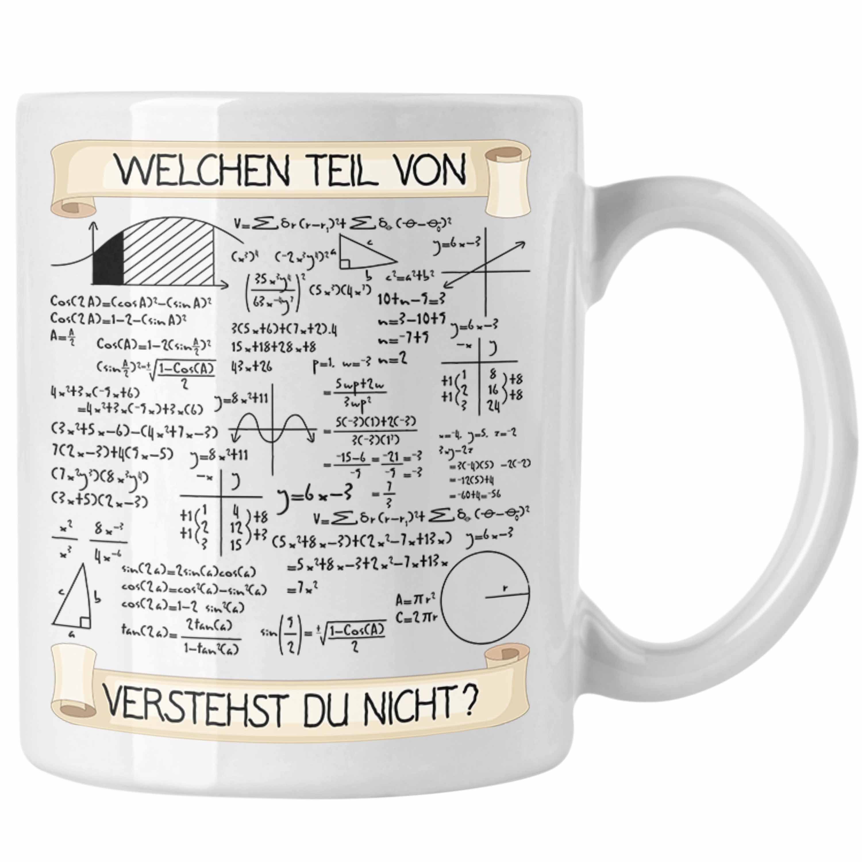Trendation Tasse Welchen Teil von Verstehst du Nicht Tasse Mathematiker Geschenkidee Ph Weiss