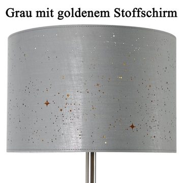 Nettlife Stehlampe Stehlampe Vintage max.40W E27 Sternenhimmel Stoff-Schirm, mit FuBschalter, LED fest integriert, für Schlafzimmer Esszimmer Wohnzimmer