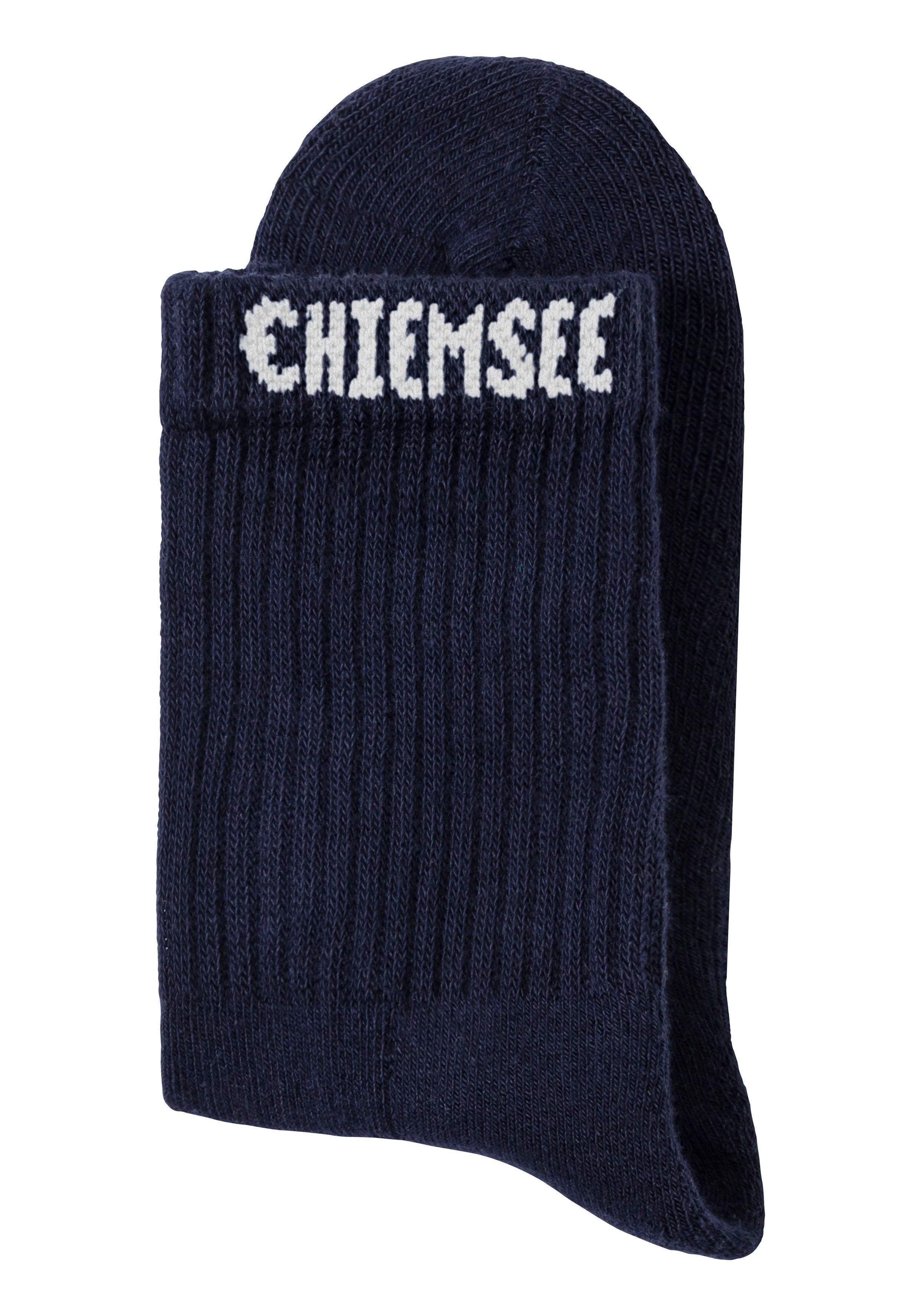 Chiemsee Tennissocken Sportsocken Damen Herren Socken verstärkt Atmungsaktive Baumwolle (Packung, 6-Paar, Crew Socken) mit eingestricktem Markennamen