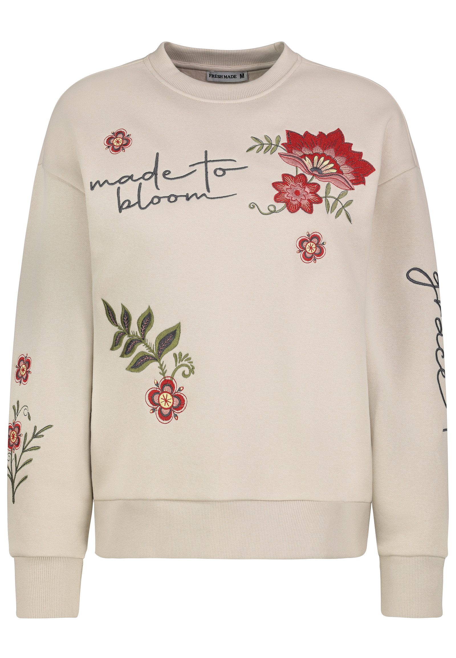 Fresh Made Sweatshirt Damen Pullover langarm bestickt Sweater, Sweatpullove günstig online kaufen