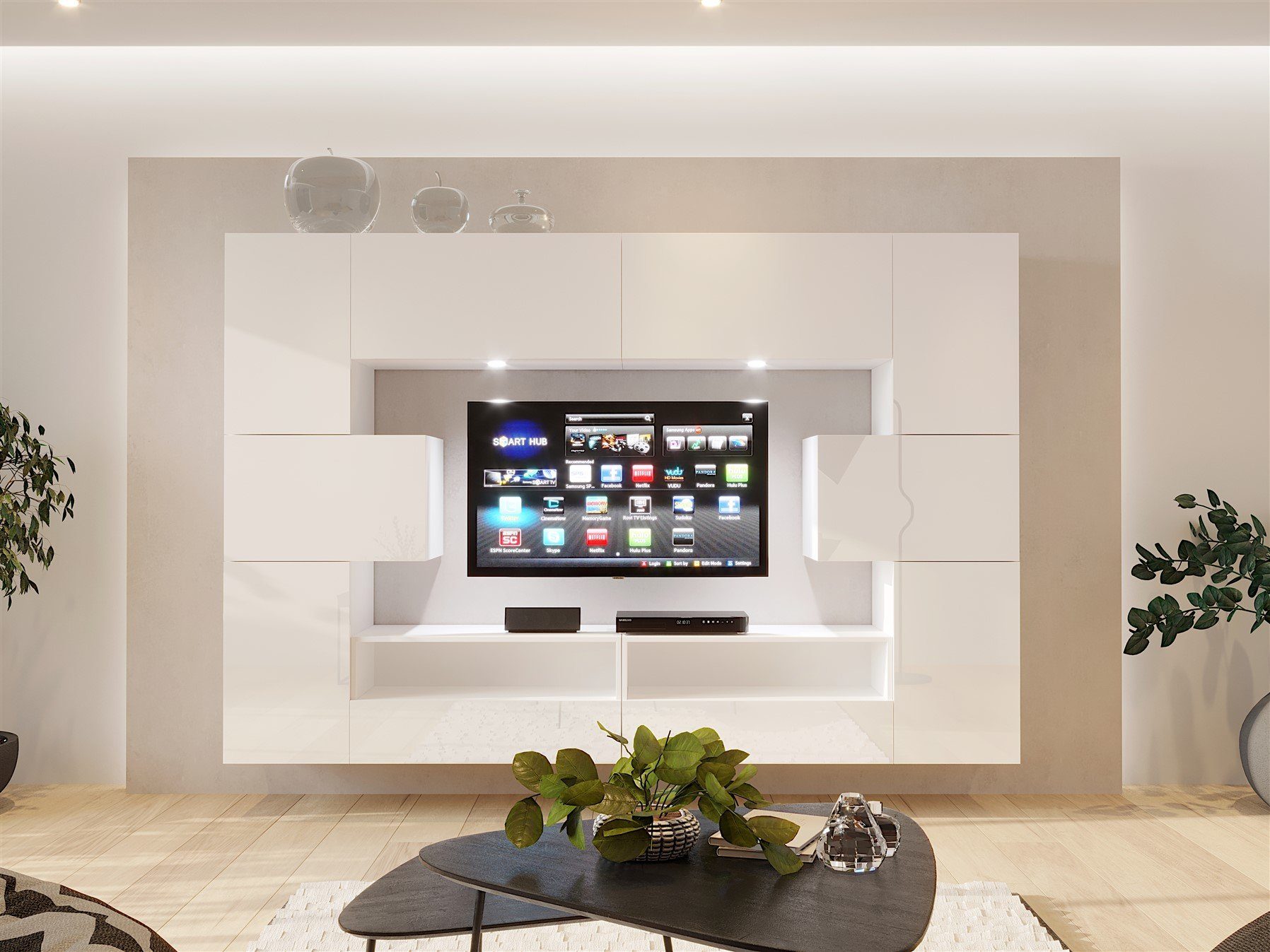 Fun Möbel Wohnwand Mediawand - NEXI XL 16 mit Hochglanzfronten, (Set, 10-St günstig online kaufen