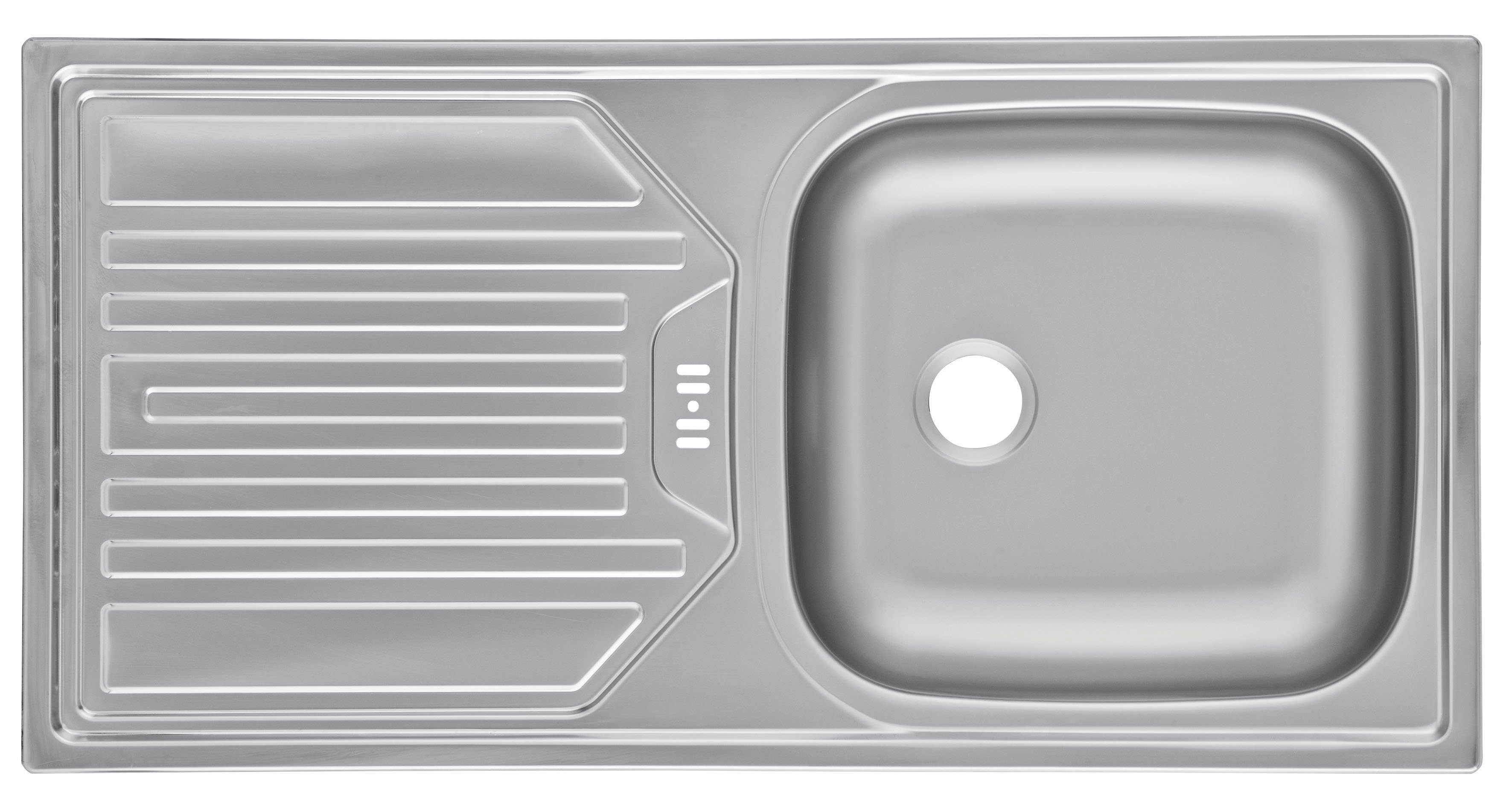 wiho Küchen Küchenzeile Cali, Front: Metallgriffen Sonoma Weiß Korpus cm | eichefarben Arbeitsplatte: und mit mit Eichefarben 360 matt, E-Geräten, Breite