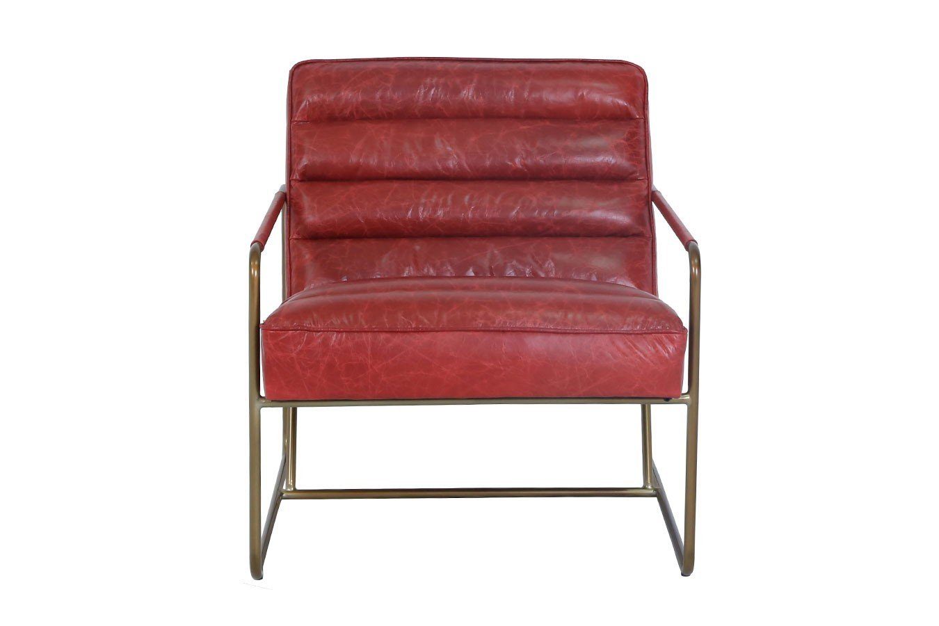 daslagerhaus living Loungesessel Lounge Sessel Century rot Leder