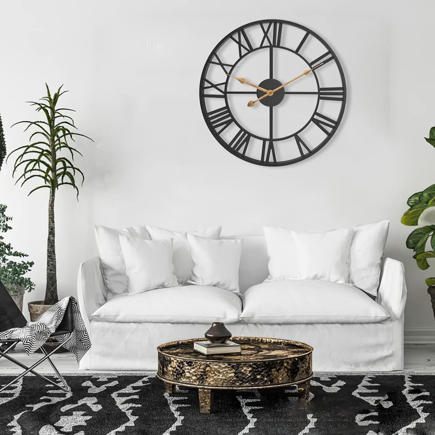 Youyijia Uhr Wanduhr Runde Metall Wanduhr Vintage-Stil Wanduhr35cm günstig online kaufen