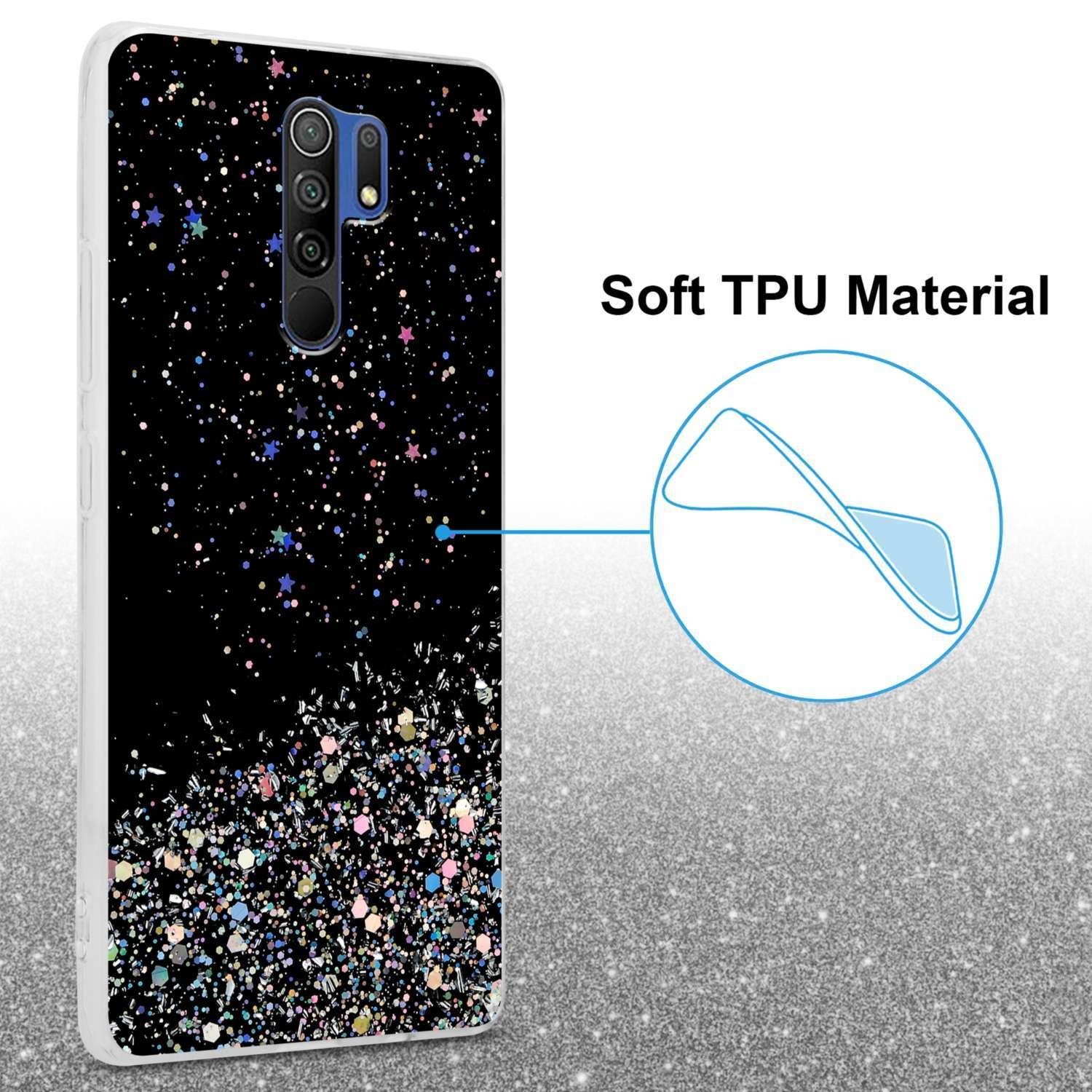 Cadorabo Handyhülle für Xiaomi RedMi 9 Hülle Xiaomi RedMi 9, Flexible TPU Silikon Handy Schutzhülle - Hülle - mit Glitzer