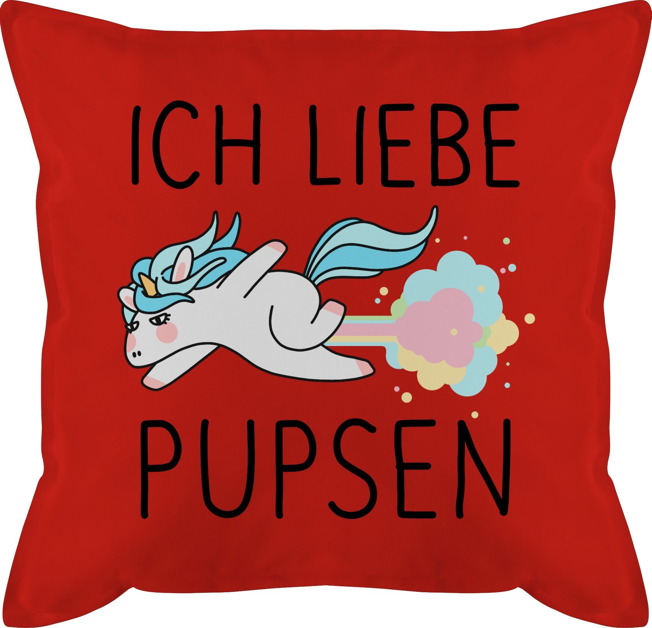 Shirtracer Dekokissen »Ich liebe pupsen Einhorn DekoKissen mit