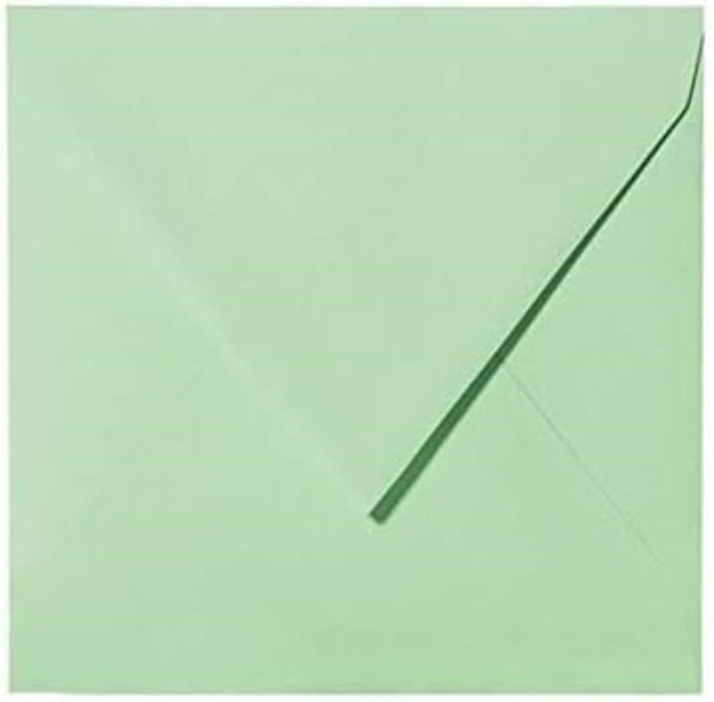 Briefumschläge24Plus Briefumschlag 25 St. 11 x 11 cm Briefumschläge Quadratisch feuchtklebend Minze, 11 x 11 mm Briefumschläge Recyceltes Material