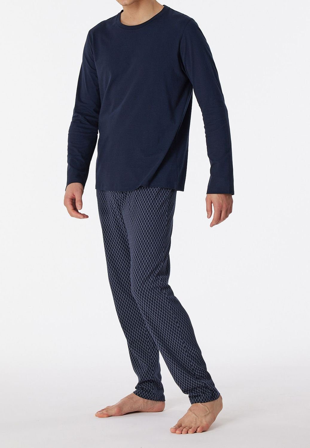 Schiesser Pyjama Comfort Fit (Set, 2 Navy 100% Baumwolle gestreift, tlg)