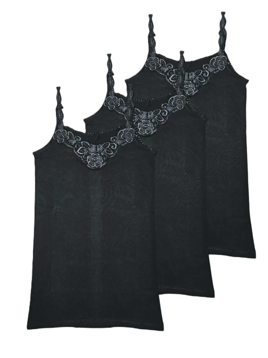 Achseltop Damen Unterhemd mit elastischen Trägern im 3er Pack