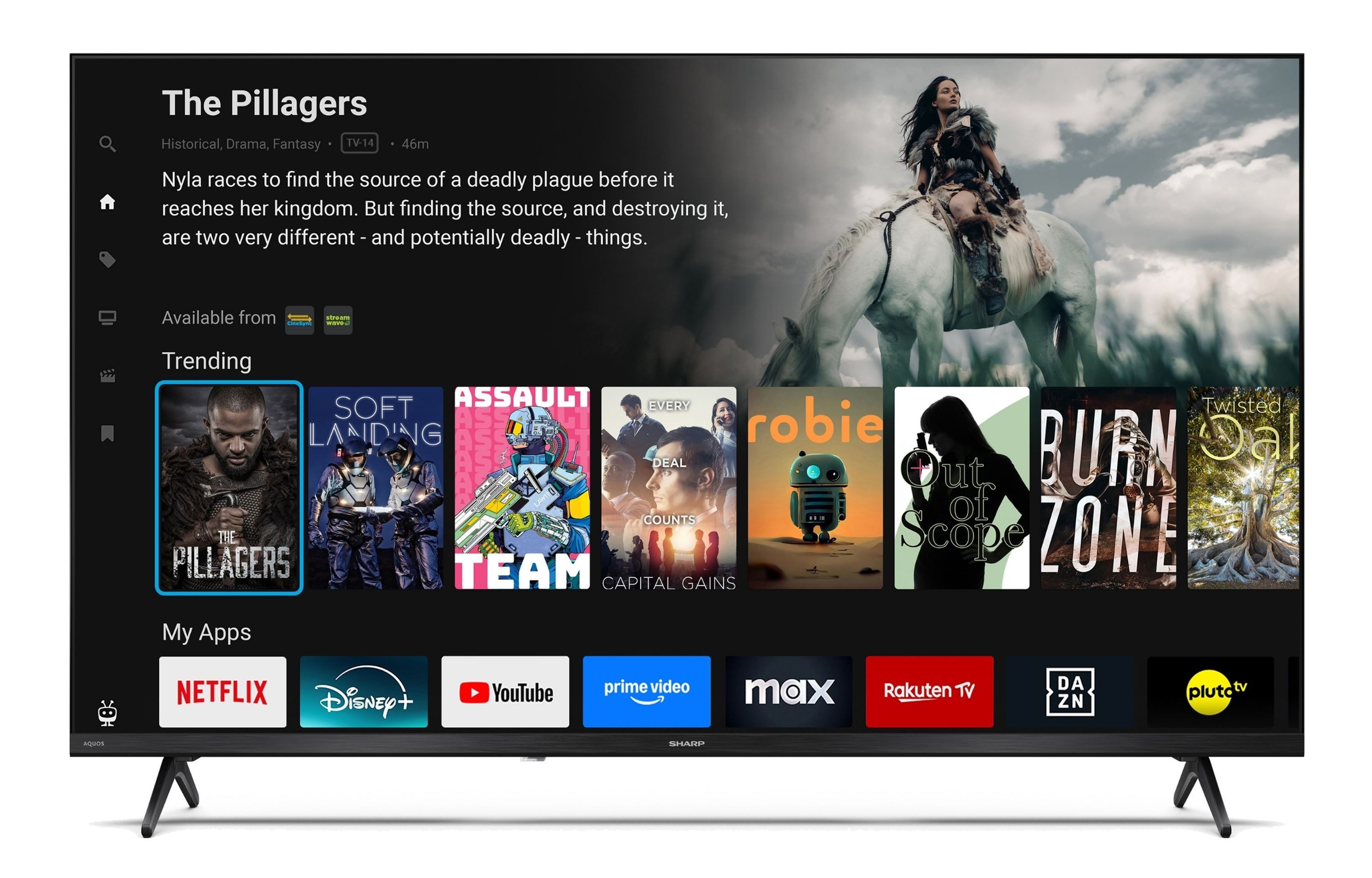 Sharp 40HE2745E LCD-LED Fernseher (101 cm/40 Zoll, Full HD, Smart TV powered by TiVo, Smart TV powered by TiVo, HDR, Triple-Tuner)