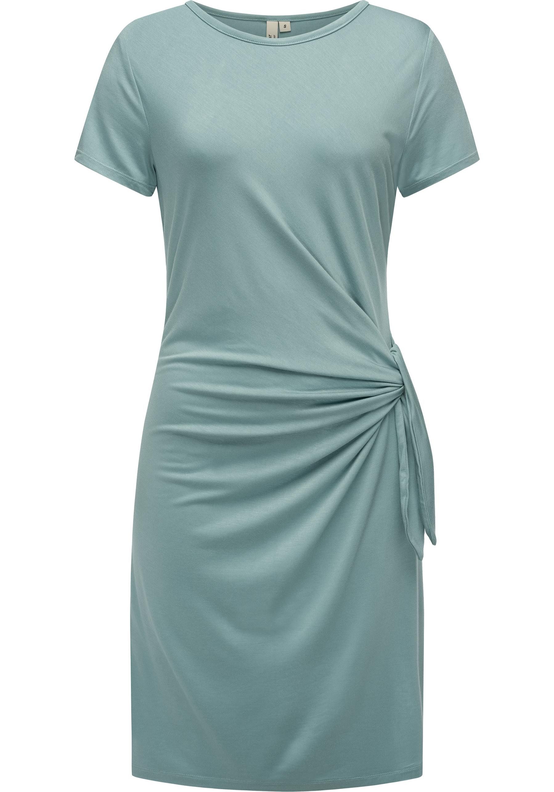 Ragwear Shirtkleid Knotta Kurzarm Sommerkleid mit seitlichem Bindeband