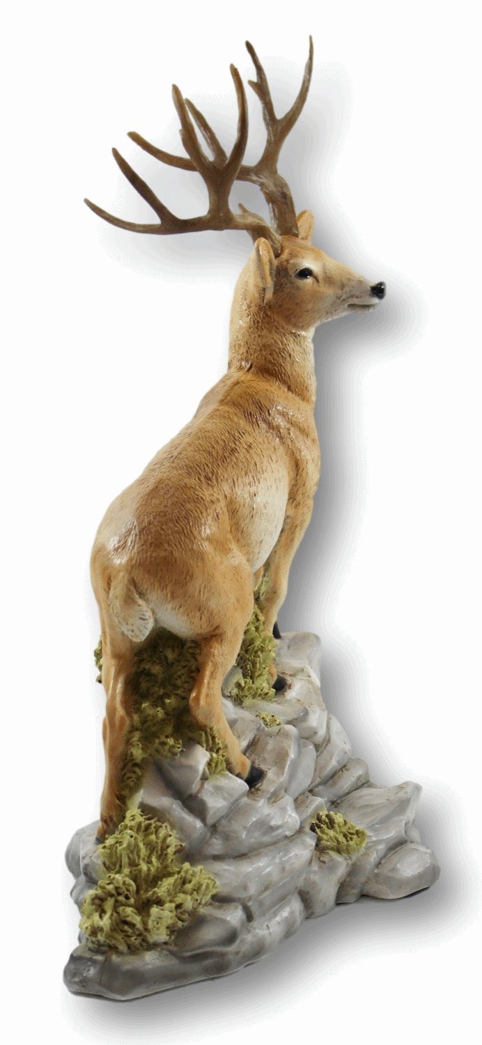 Kollektion Tierfigur Hirsch stehend Tierfigur auf Castagna aus Resin Felsen Castagna cm 37 Dekofigur Wildrot H