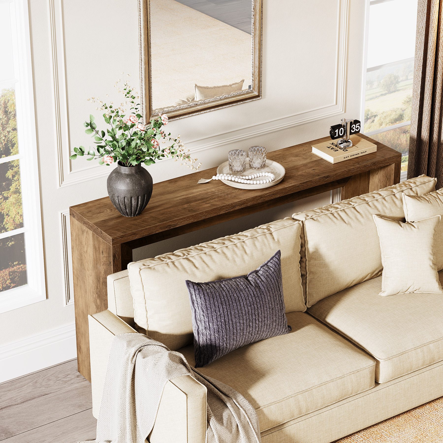 Tribesigns Konsolentisch 140CM hölzerne Sofa Tisch mit Lagerung für Eingang – Bild 5 von 5