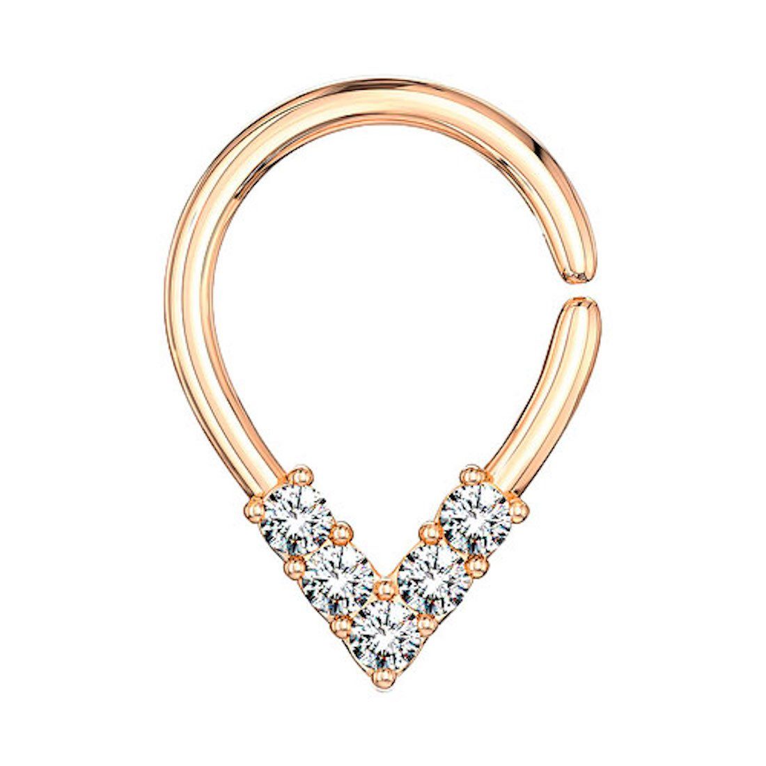 Nasenpiercing Septum Piercing Ring Continuous biegsamer Universal Oval Kristall