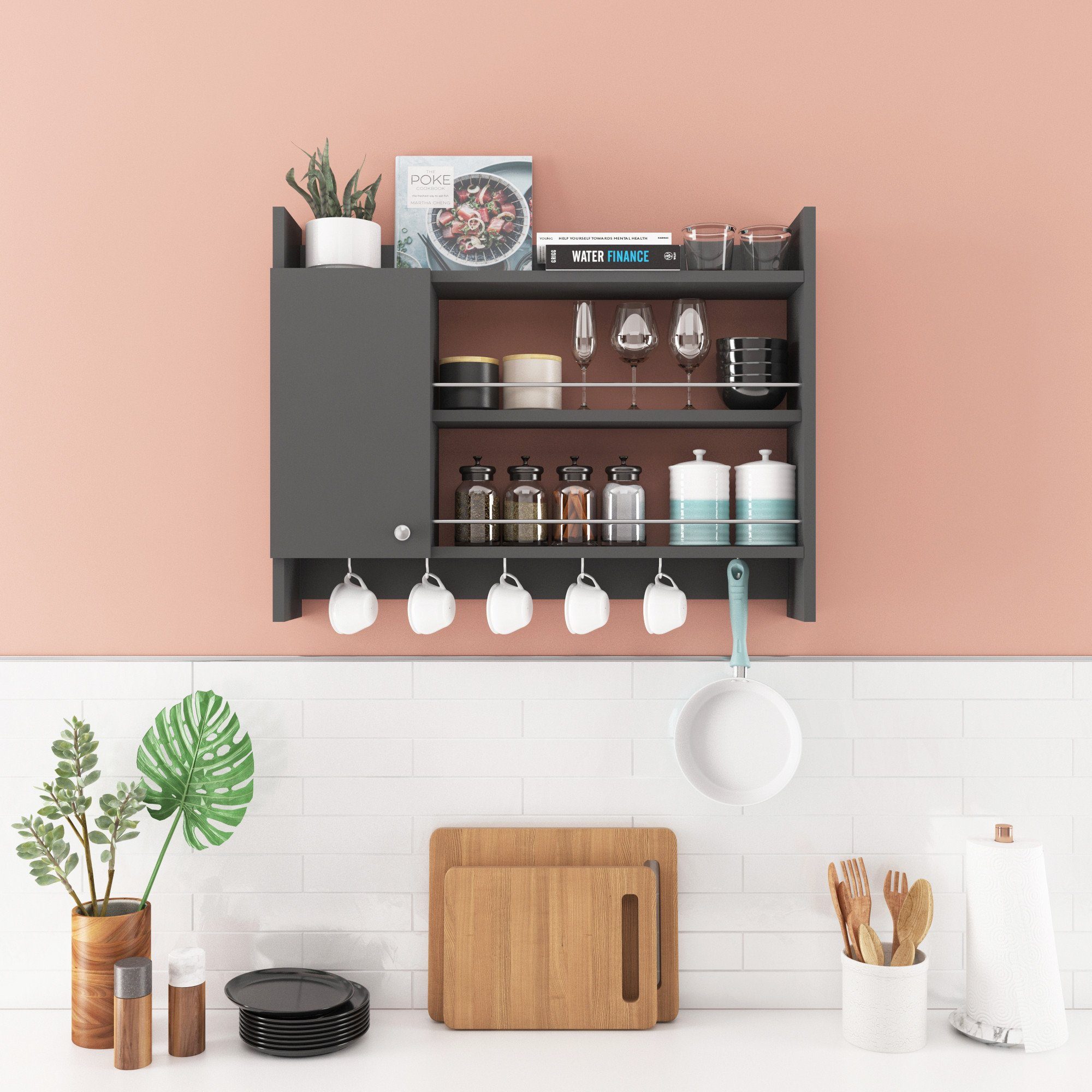 Skye Decor Küchenregal 100% MELAMINE COATED PARTICLE BOARD, 65 cm x 15 cm x 85 cm N1309