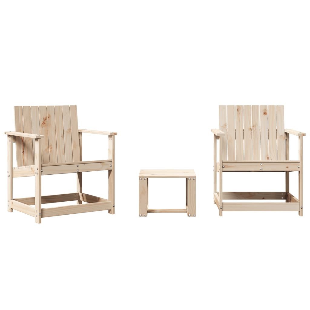 vidaXL Gartenstuhl 3-tlg. Garten-Lounge-Set Massivholz Kiefer günstig online kaufen