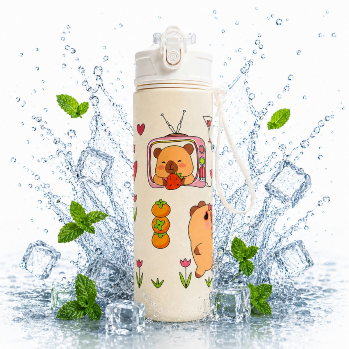 WS-Trend Trinkflasche Capibara Capybara Sportflasche Wasserflasche Trinkflasche Flasche, 800 ml
