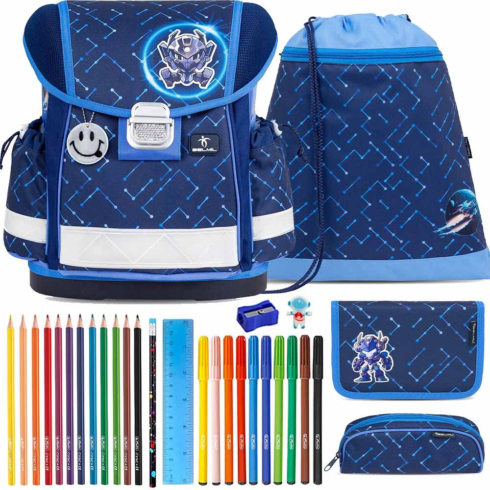 Belmil Schulranzen Set Classy 10-teilig 2025 Jungen Navy Blue Tech