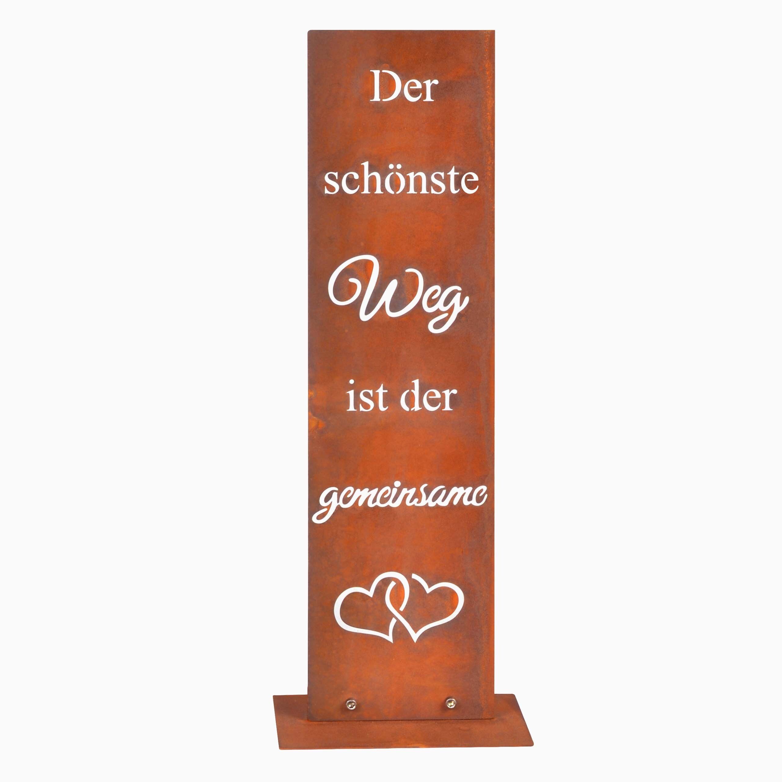 relaxdays Metallschild Gartendeko Rostoptik Schild, B