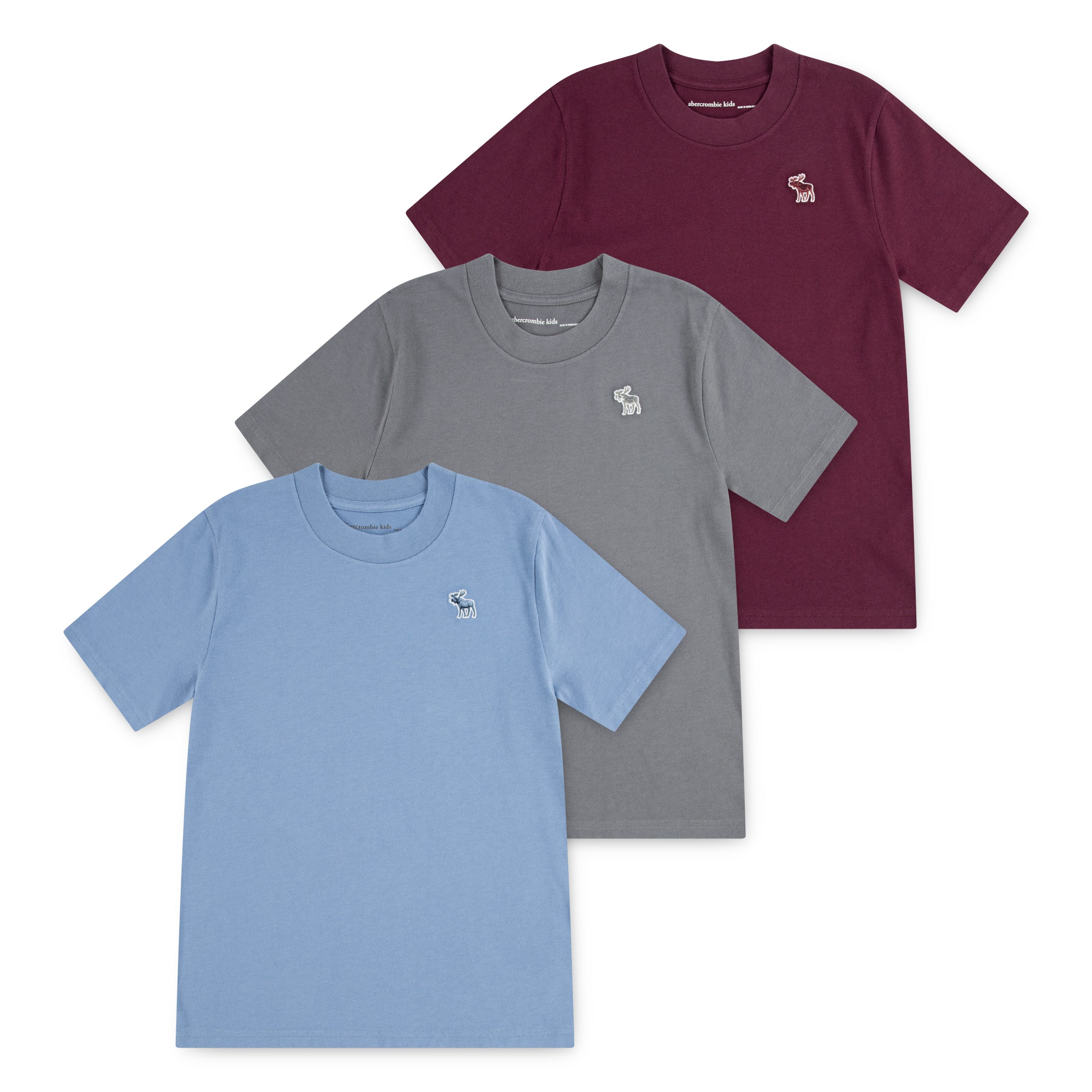 Abercrombie Kids T-Shirt (Packung, 3-tlg., 3er) Gesticktes Markenlogo