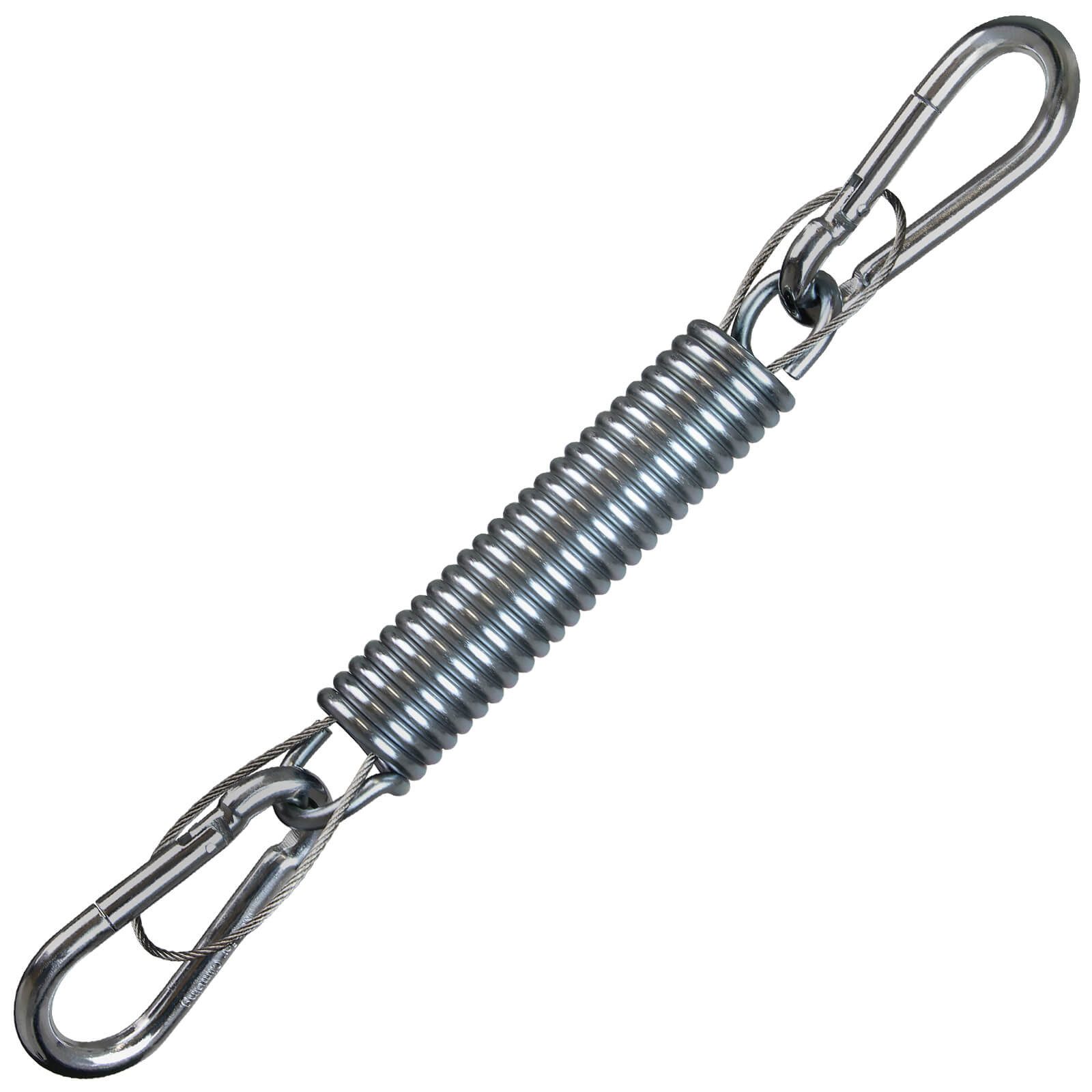 Montafox Zugfeder Stahlfeder für Hängesessel mit Sicherungsseil und zwei Karabinerhaken
