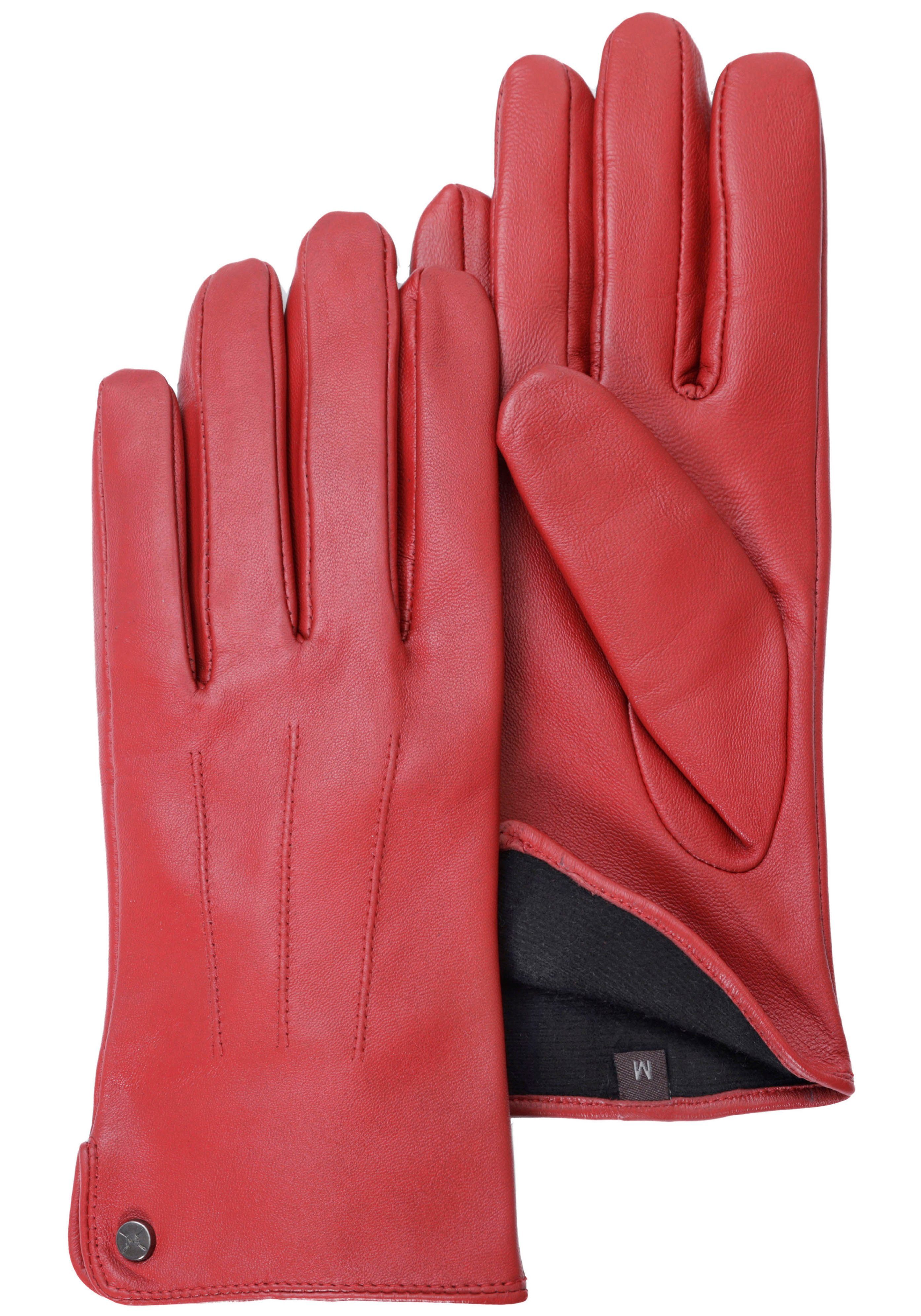 PEARLWOOD für red Lederhandschuhe Anziehen Seitenschlitze komfortables