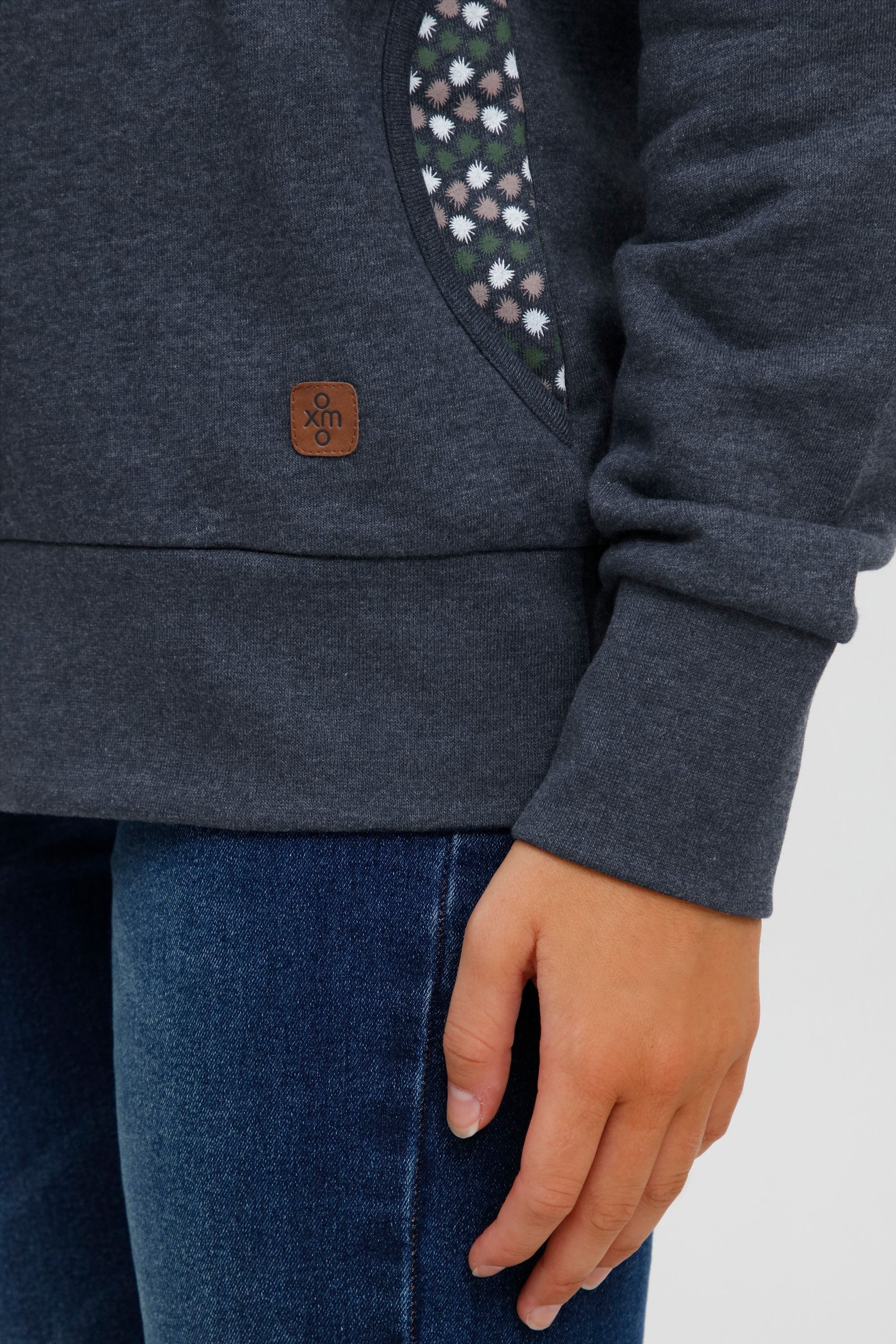 OXMO Kapuzenpullover OXUlrika Kapuzenpullover mit Innenmuster