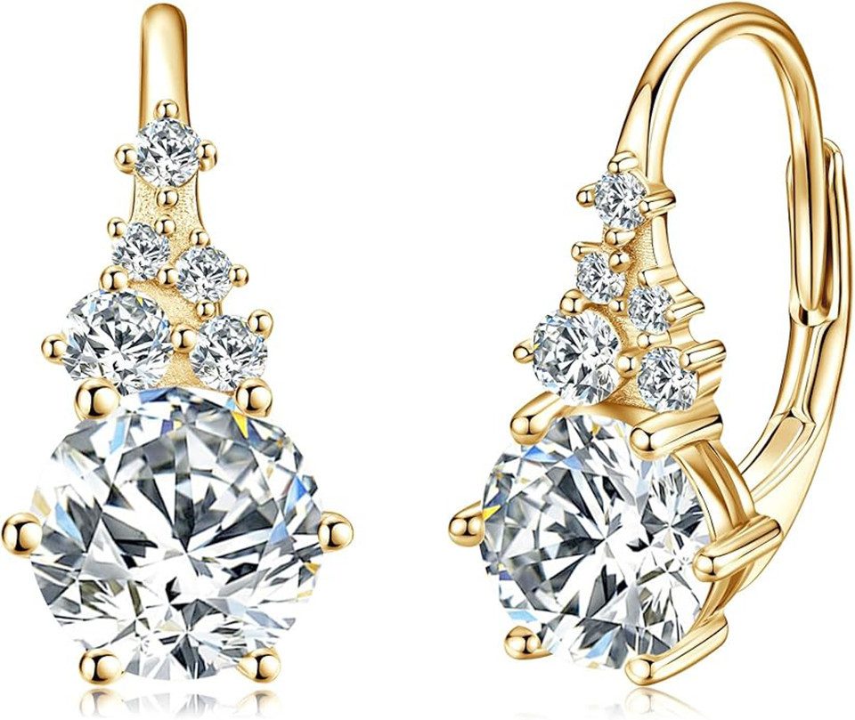 Jumpeak Paar Ohrstecker Gestufte Diamant-Ohrhaken,Ohrringe mit mehreren Diamanten,0,7ct,D,VS1, Geburtstagsgeschenk, Geschenk zum Frauentag, Geschenk zum Jahrestag