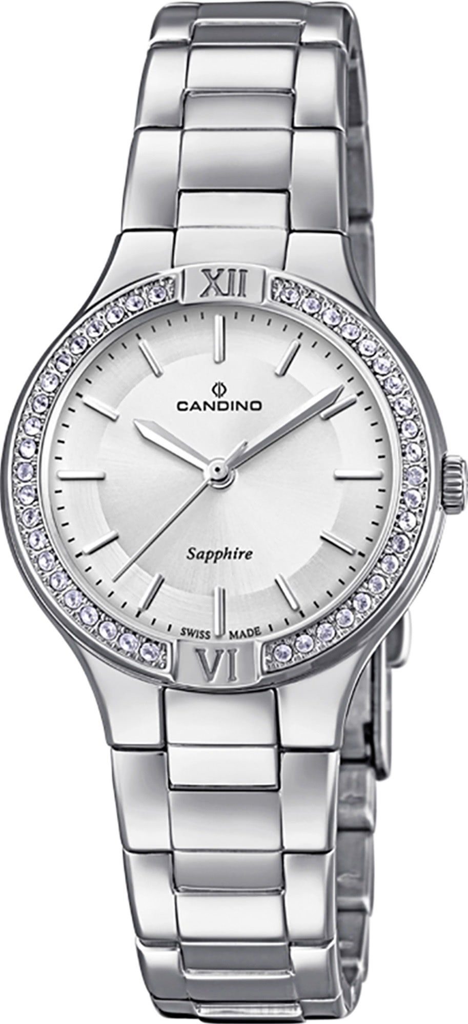 Candino Quarzuhr Candino Damen Uhr Analog C4626/1, (Analoguhr), Damen Armbanduhr rund, Edelstahlarmband silber, Fashion